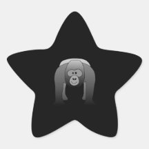 Silverback Gorilla Cartoon Stickers