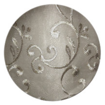 silvery filigree pattern plate