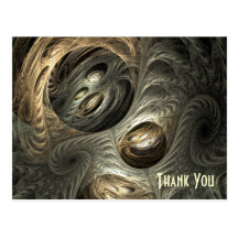 Silvery Gold Tunnel Fractal Art Postcard