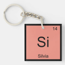 Silvia Name Chemistry Element Periodic Table Acrylic Keychains