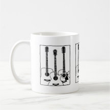 simple acoustic guitars mug