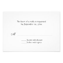 Simple, All Occasion Black Text Reply Cards