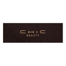 Simple and Elegant Beauty Dark Brown Linen Look Business Cards