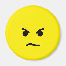 Simple Angry Yellow Face Fridge Magnets