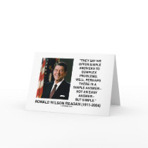 Simple Answers To Complex Problems Reagan Quote