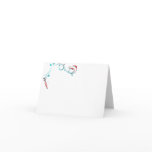 Simple Aqua and Red Notecard