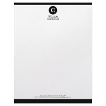 Simple Black and White Monogram Letterhead