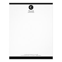Simple Black and White Monogram Letterhead