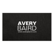Simple Black Faux Linen Business Card