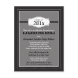 Simple Black Graduation Postcard Announcement