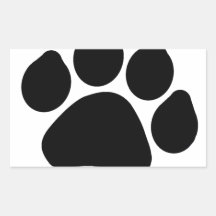 SImple Black Paw Print ANIMAL LOVER Rectangle Sticker