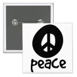 Simple Black Peace Sign Buttons