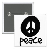Simple Black Peace Sign buttons