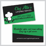 simple black white chef hat herbs cooking business business card templates