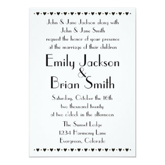 White heart wedding invitations