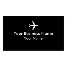 Simple black white plane business cards