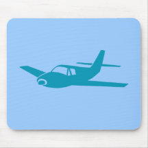 Simple blue airplane mousepad