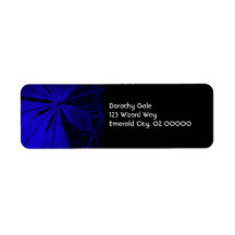 Simple Blue Leaf Return Address Label