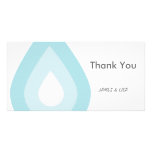 Simple Blue Water Drop Photo Cards