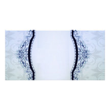 Simple Bluish and Grey Damask Photo Cards