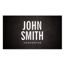 Simple Bold Text Songwriter Business Card