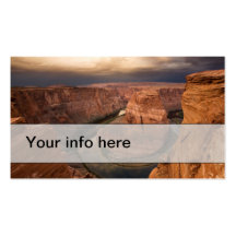 Simple business card of dramatic canyon at sunrise