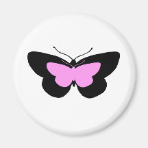 Simple Butterflies in Black & Baby Pink Refrigerator Magnet