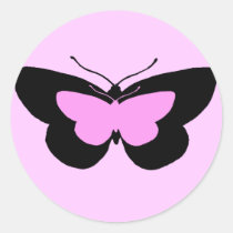 Simple Butterflies in Black & Baby Pink stickers