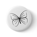 Simple Butterfly Line Drawing Pinback Button