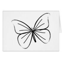 Simple Butterfly Line Drawing Greeting Card