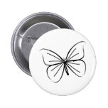 Simple Butterfly Line Drawing Pinback Button