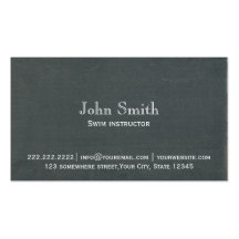 Simple Chalkboard Swim Instructor Business Card