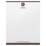 Simple Chocolate Brown & White Monogram Letterhead