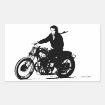 Simple Classic Vintage Motorcycle Rectangular Stickers