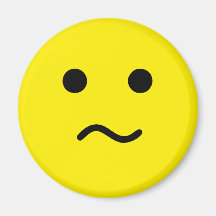 Simple Confused Meh Yellow Face Refrigerator Magnets