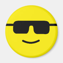 Simple Cool Shades Yellow Face Magnets