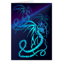 Simple Critters-Electric Dragon Greeting Card