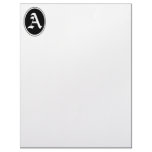 Simple Custom Color Double Elipse Monogram Customized Letterhead