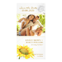 Simple, Cute Sunflower Wedding Save the Date Photo Picture Card