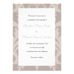 Simple Damask Taupe Wedding Invitation