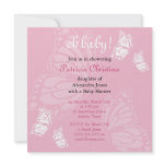 Simple Delicate Butterfly Pink Baby Shower Party