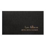 Simple Elegant Faux Black Linen Business Card