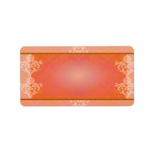 Simple Elegant Orange floral gift Personalized Address Label