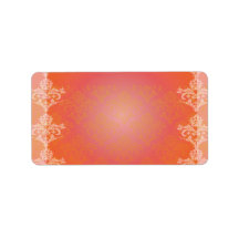 Simple Elegant Orange floral gift Custom Address Labels