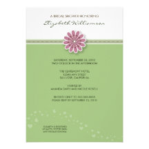 Simple Flower Bridal Shower Invitation (sage)