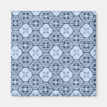 Simple Flower Pattern, in Light Blue Magnets