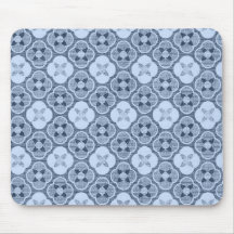 Simple Flower Pattern, in Light Blue Mouse Pad