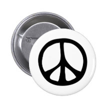 Simple Flowing Peace Sign Pinback Button