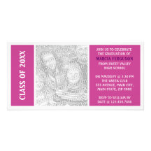 Simple Fuschia Graduation Photo Card