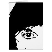 Simple Girls Face in Silhouette Card